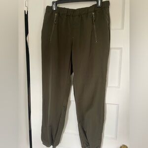 Anthropology Women’s Olive Green satin Jogger Pants